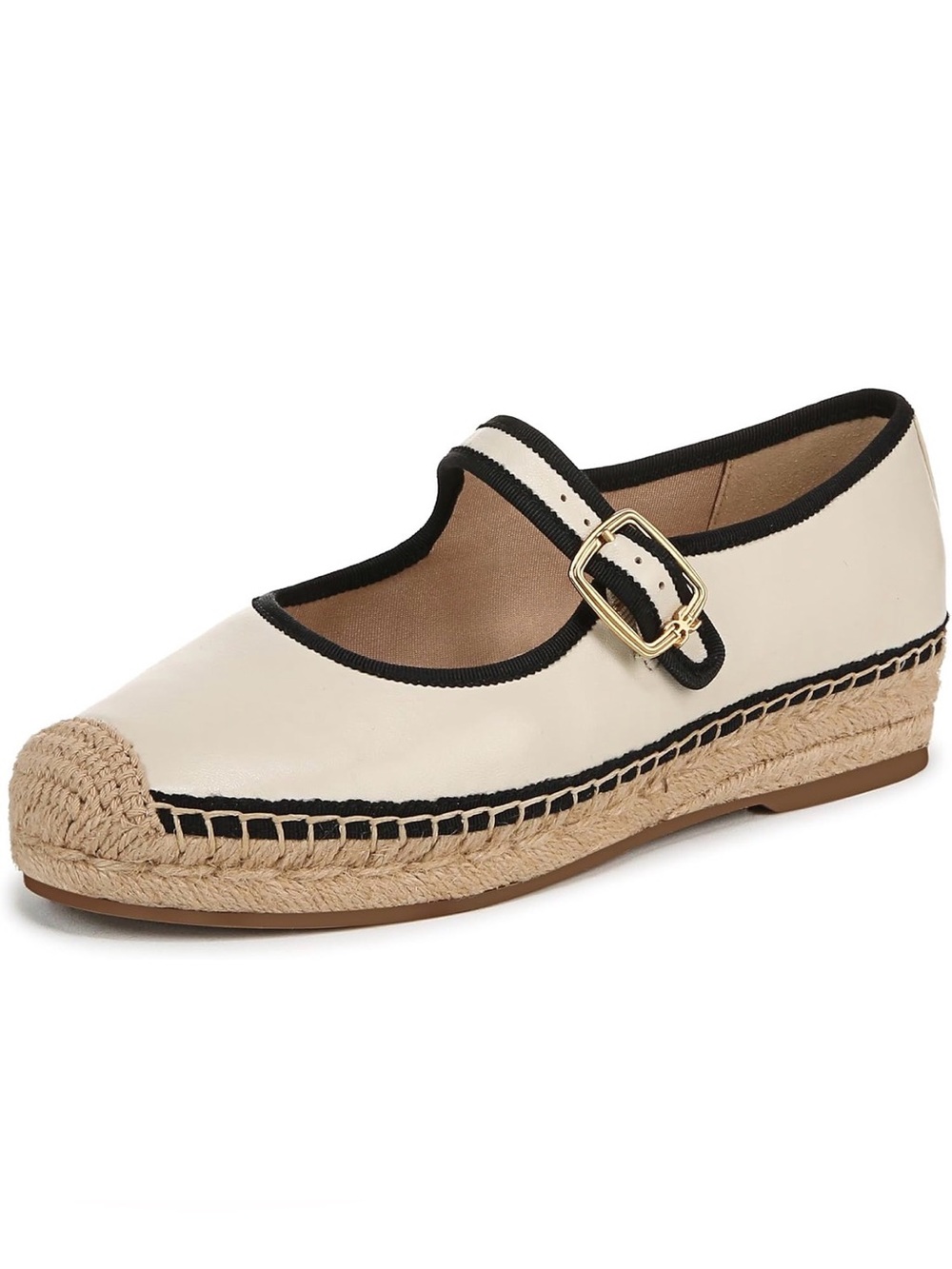Sam Edelman Maisi espadrille flats excellent condition size 12 ivory / black